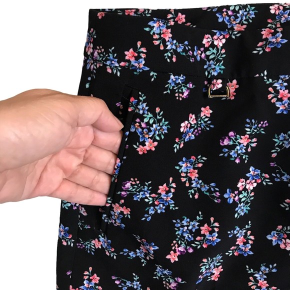 Adrianna Papell Women Printed Kate Fit Pants Floral Print Sz 14 Capri Short NWOT - Picture 8 of 11